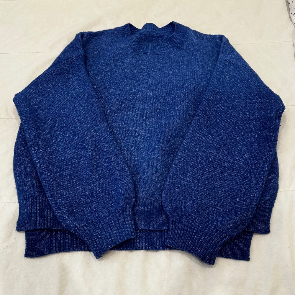 TikTok Viral Oversized Bright Blue Sweater